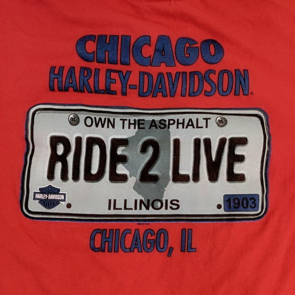 Harley-Davidson Dealership T-shirt Chicago Red XL - Picture 4 of 6